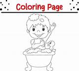 Coloring Page Child Taking bath 36482459 Vector Art At Vecteezy sketch template