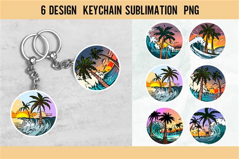 Beach Keychain Sublimation Designs Graphic by Babydell Art · Creative ...