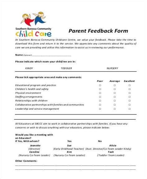 FREE 8+ Sample Parent Feedback Forms in PDF | MS Word