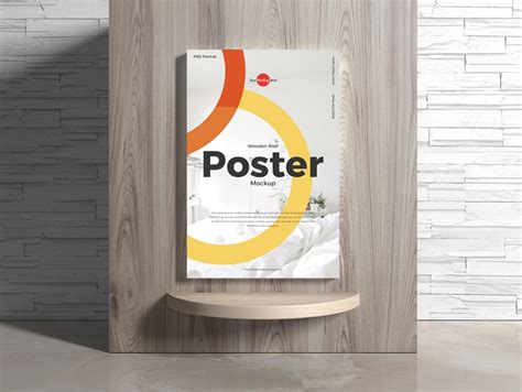 Free Poster On Wooden Wall Mockup » CSS Author