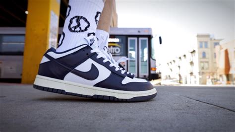 Nike Dunk low Vintage Navy Review On Foot (Most Popular Dunk?) - YouTube