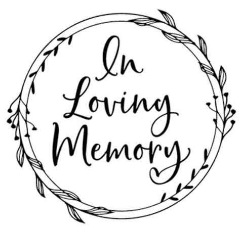 In Loving Memory SVG File Png Clip Art Cricut Cut Files | Etsy