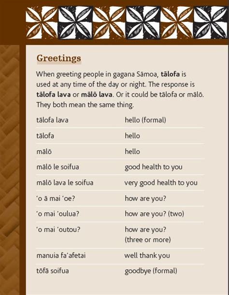 Samoan greetings | Samoan, Samoan quotes, Samoan tattoo