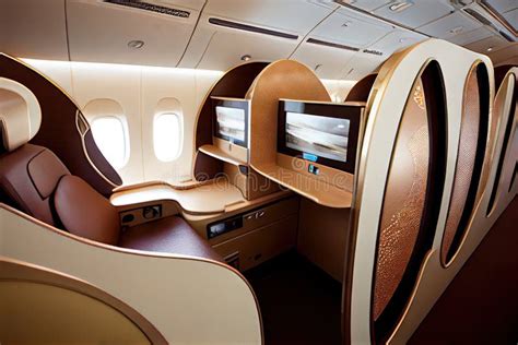 First-class Section of Plane, with Luxurious Seats and Amenities Stock ...