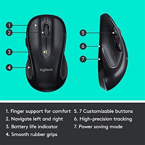 Logitech M510 Wireless Computer Mouse – Comfortable Shape with USB ...