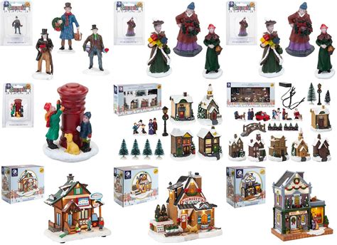 Mini Village People Christmas Scene Resin Town Miniature Figures Light Up House | eBay