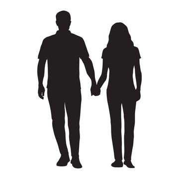 Two People Holding Hands Silhouette