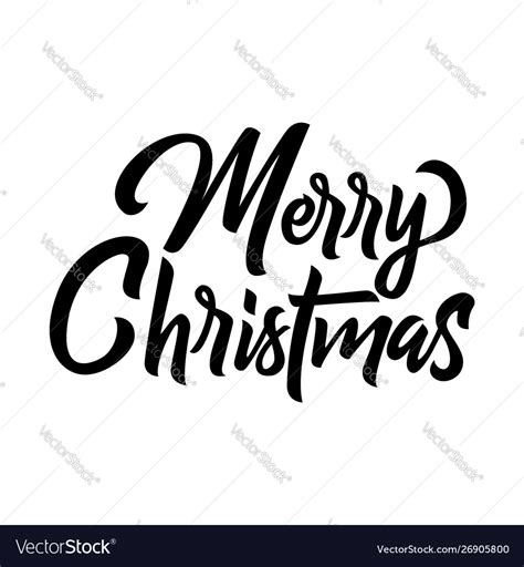 Merry christmas brush handwriting lettering Vector Image