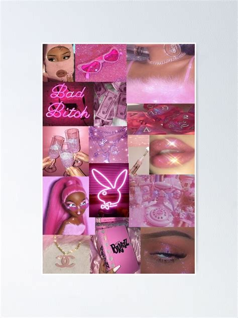 "Pink Baddie Aesthetic Poster" Poster by mya-joy | Redbubble