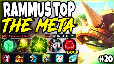 RAMMUS TOP LANE IS THE NEW META! LoL Meta Rammus Season 10 Build Guide #20! Top Rammus s10 ...