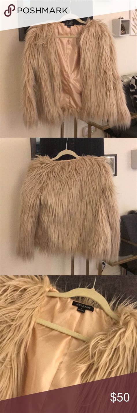 Faux Fur Feather Jacket - Cream