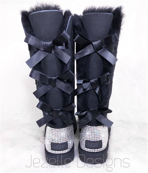 Bling UGGS 3 BOWS Tall Bailey BOW Ugg Boots Custom Hand - Etsy