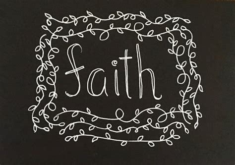 Custom Calligraphy FAITH White Ink Chalkboard Art Print / Heavyweight ...