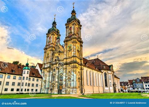 Cathedral of Saint Gall Abbey in St. Gallen, Switzerland Stock Image - Image of sankt, cloud ...