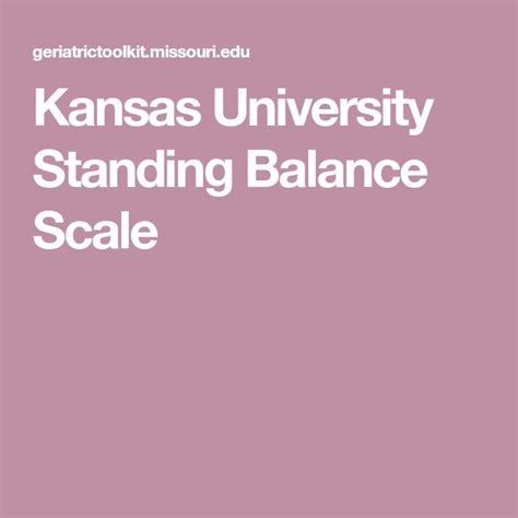 Kansas University Standing Balance Scale | University of kansas, Kansas, University