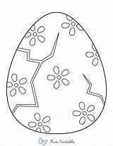 Printable Cracked Floral Easter Egg Coloring Page sketch template
