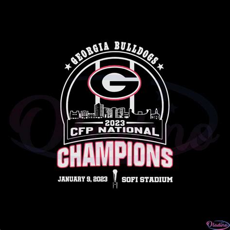 Georgia Bulldogs Skyline 2023 Cfp National Champions Svg