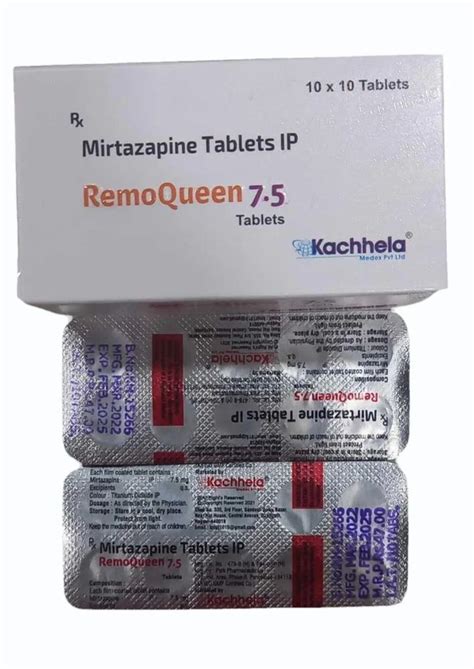 RemoQueen Mirtazapine 7.5 Mg Tablets, Kachhela, Treatment: Depression at Rs 48/stripe in Nagpur