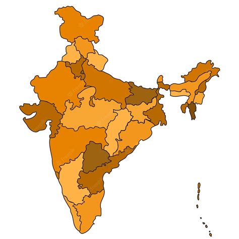 Premium Vector | India Country States Outline Map Isolated Illustration ...