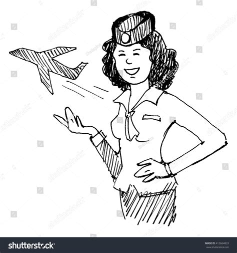 Flight Attendant Coloring Pages - Learny Kids