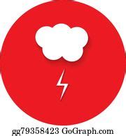 900+ Cloud With Lightning Vector Illustration Clip Art | Royalty Free ...