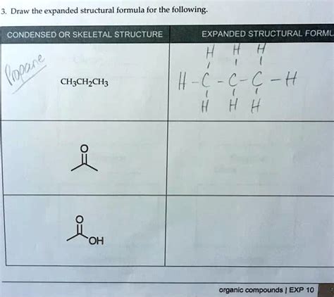 SOLVED: Draw the expanded structural formula for the last two ...