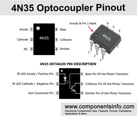 4N35 Optocoupler Pinout, Datasheet, Equivalent & More