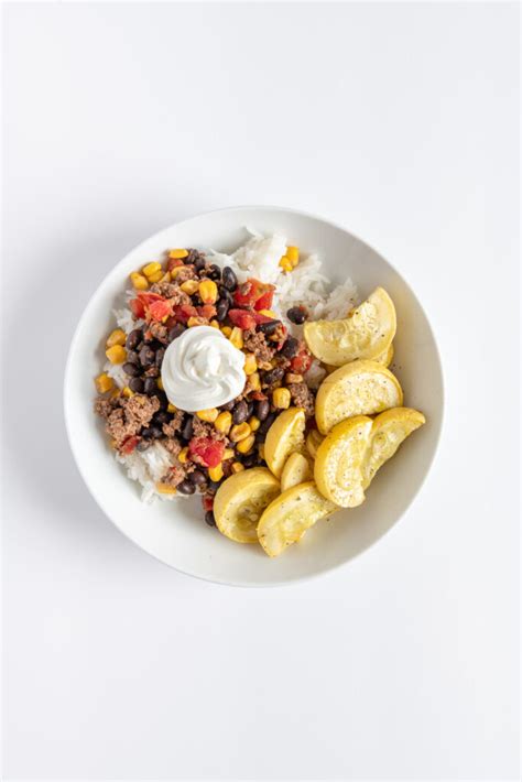 Mexican Rice Bowl with Yellow Squash - FreshFuel