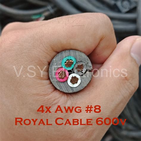 Royal Cable Royal Cord 4c x AWG #8 600v Pure Copper 4c x 8awg / Awg8 / 10mm Sold Per Meter ...