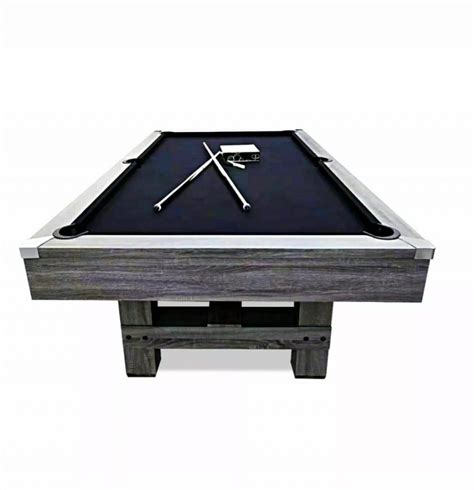 8FT Pool Table Black Felt Silver Mist MDF