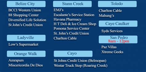 Western Union opening hours & locations - Belize Chamber of Commerce ...