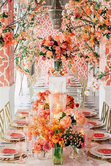 Coral Wedding Decor Guide for 2024 | Coral wedding decorations, Coral ...