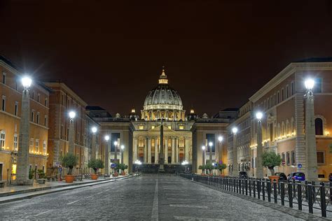 St. Peter's Basilica at Night Photograph by Brian Kamprath - Pixels