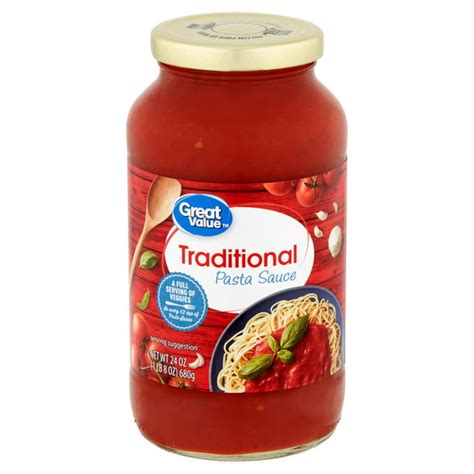 Great Value Traditional Pasta Sauce, 24 oz - Walmart.com - Walmart.com