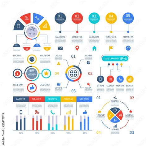 Fototapeta Presentation infographics. Flowchart timeline process chart ...