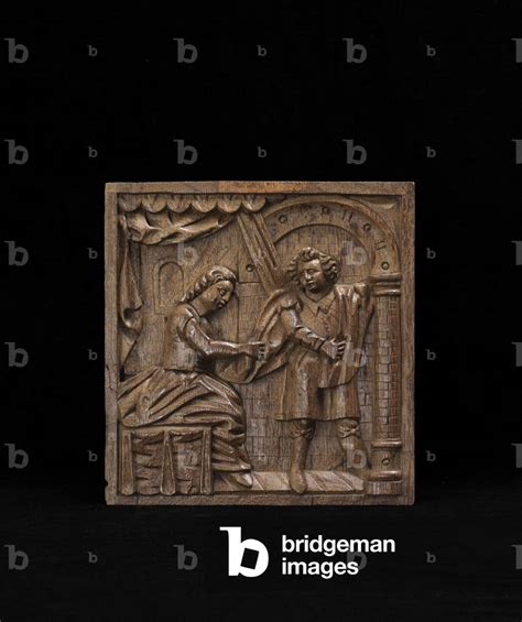 Image of Carved panel depicting Joseph and Potiphar's Wife, c.1650 (oak ...