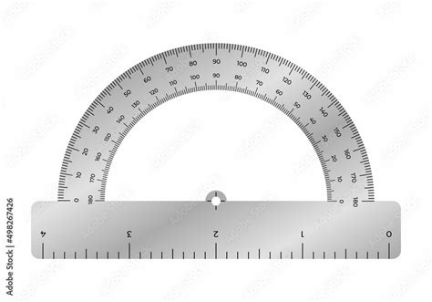 Vector illustration protractor ruler isolated on white background ...