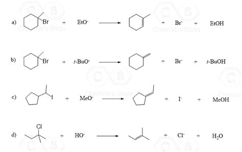 General Features of Elimination Reactions - Practice Problems