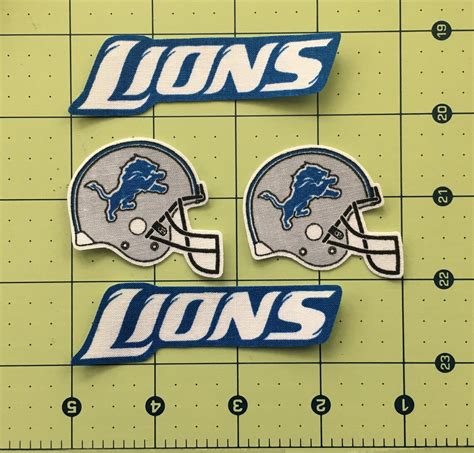 Detroit Lions Iron-on No Sew Fabric Appliques 4pc Set Free | Etsy