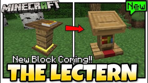 Minecraft - THE LECTERN !! [ NEW BLOCK !] Bedrock / Console / Java - YouTube