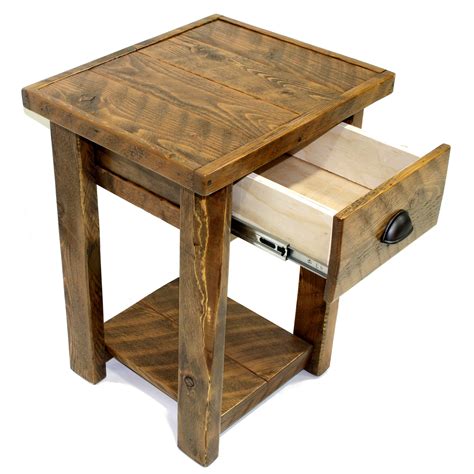 Rustic Wood 1 Drawer Nightstand | Four Corner Furniture | Bozeman MT