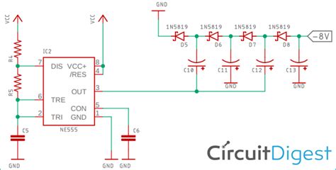 Positive and Negative Charge Pump Circuit using 555 Timer