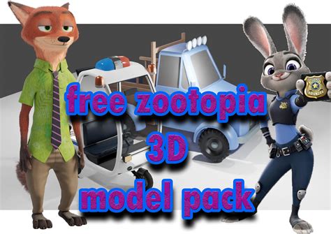 zootopia 3D model blender FREE PACK free 3D model animated rigged | CGTrader