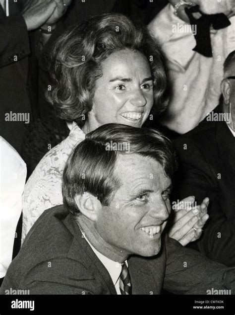 ROBERT "Bobby" KENNEDY (1925-1968) US politician with his wife Ethel ...