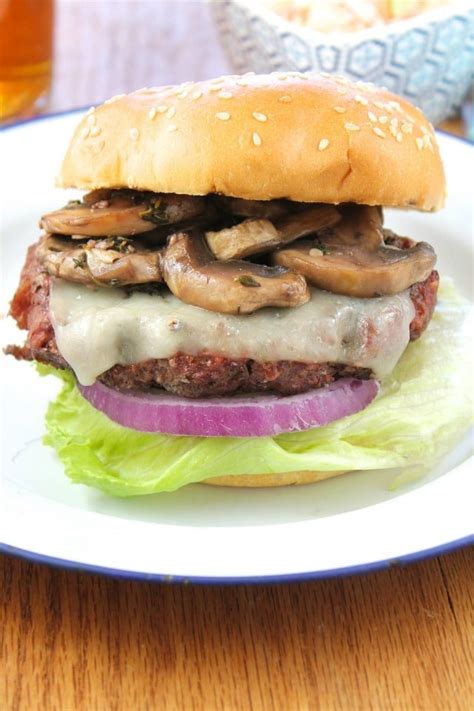 Gourmet Burgers with Red Wine Braised Mushrooms - Miss in the Kitchen