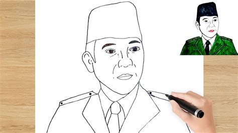 Cara Menggambar SOEKARNO yang Mudah - Menggambar Pahlawan - YouTube