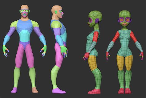 Male female base mesh 3D model - TurboSquid 1408238 | Cartoon body, Female base, Blender ...