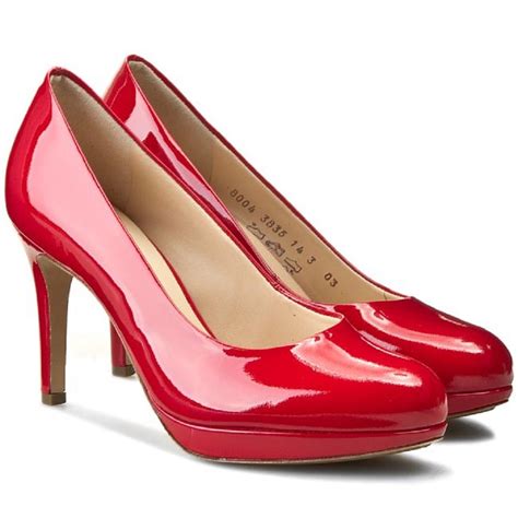 Women's HOGL Studio 80 Closed Pump Leather Court Shoes HO 33 - Red Patent