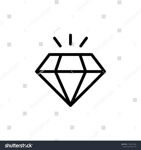 Diamond Tattoo Icon Simple Line Outline Stock Vector (Royalty Free ...