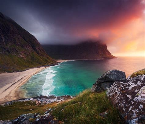 Stunning light at Kvalvika Beach in Lofoten, Norway Lofoten, Types Of Photography, Photography ...